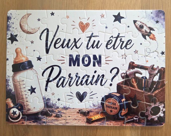 puzzle personnalisé veux-tu être mon parrain