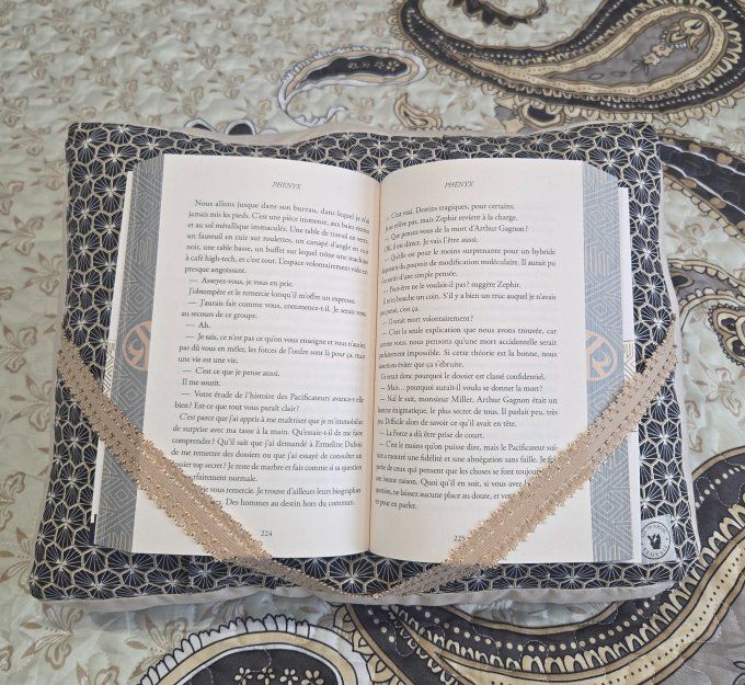 coussin de lecture "chapitre doré"