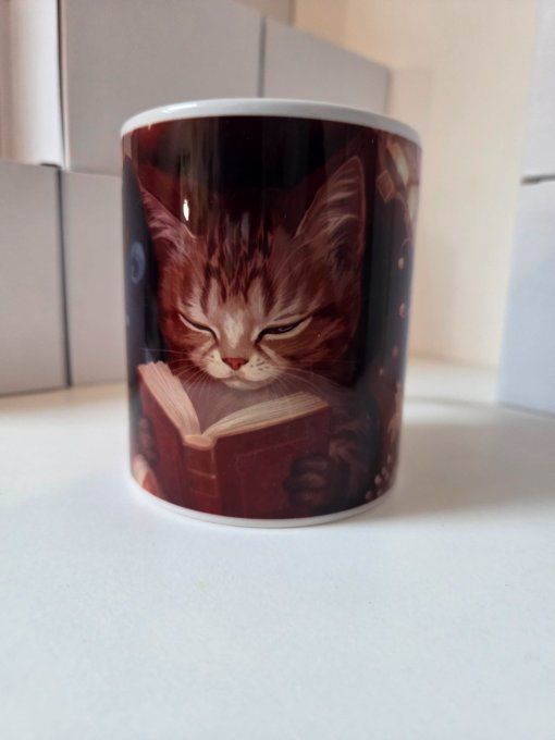 Mug Littéraire Chat Qui Lit 350ml