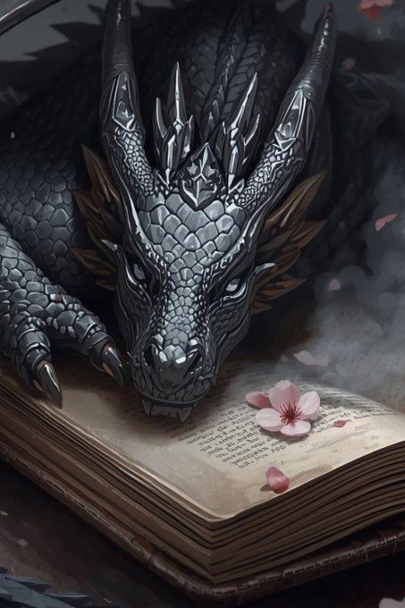 plaid littéraire tête dragon sur livre ouvert