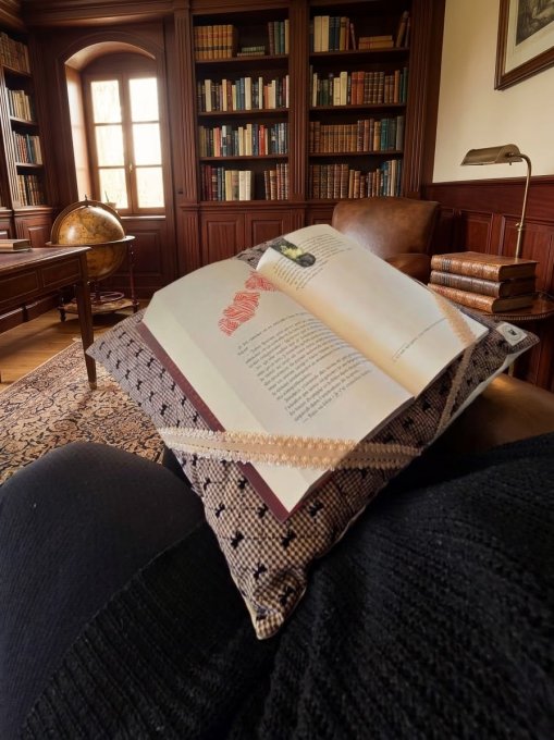 Coussin de lecture nœud vichy